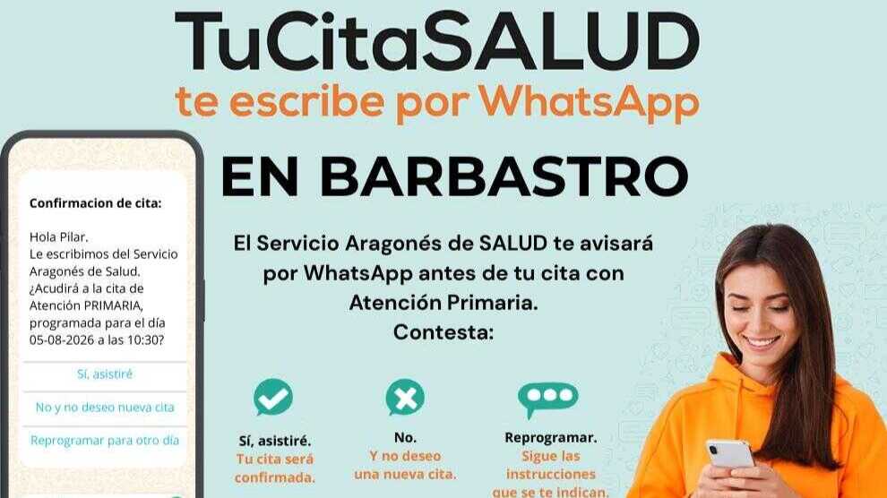 TuCitaSalud arrive à Barbastro : plus de 122 000 usagers pourront gérer leurs rendez-vous sur WhatsApp