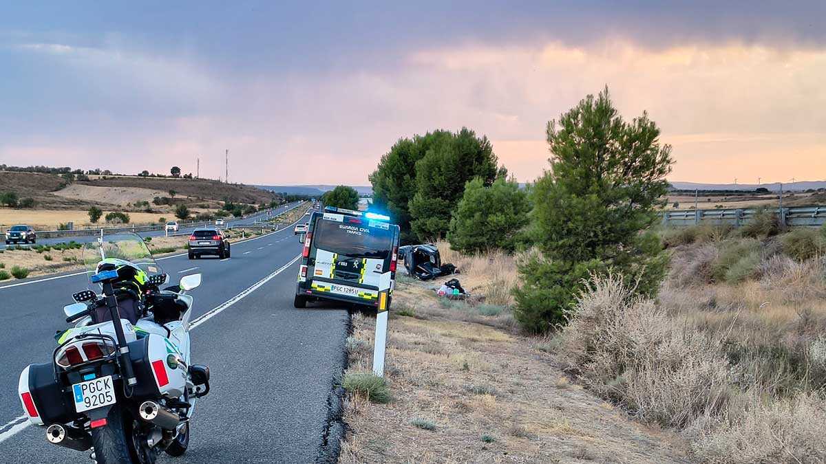 L’A-23 coupée à Almudévar après un accident, avec des ralentissements vers Saragosse