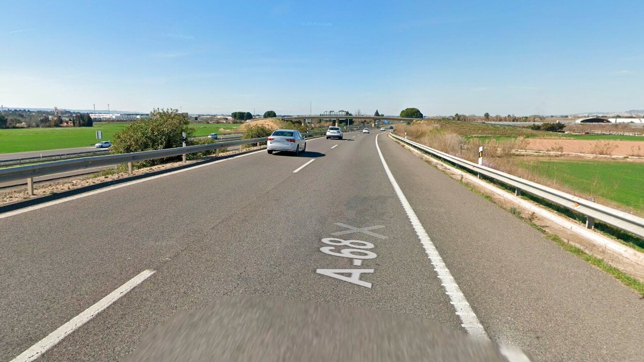 Trois personnes blessées après le renversement de leur fourgonnette sur l’A-68, à Saragosse