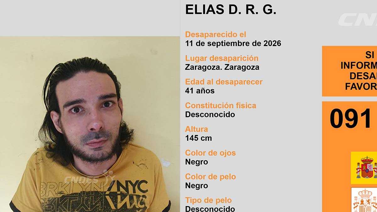 Un homme de 41 ans à mobilité réduite porté disparu à Saragosse depuis vendredi