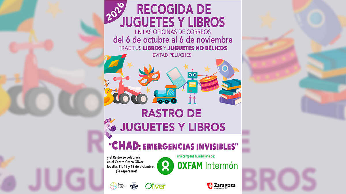 Vingt bureaux de Correos en Aragon collectent des jouets et des livres pour la braderie d’Oxfam Intermón