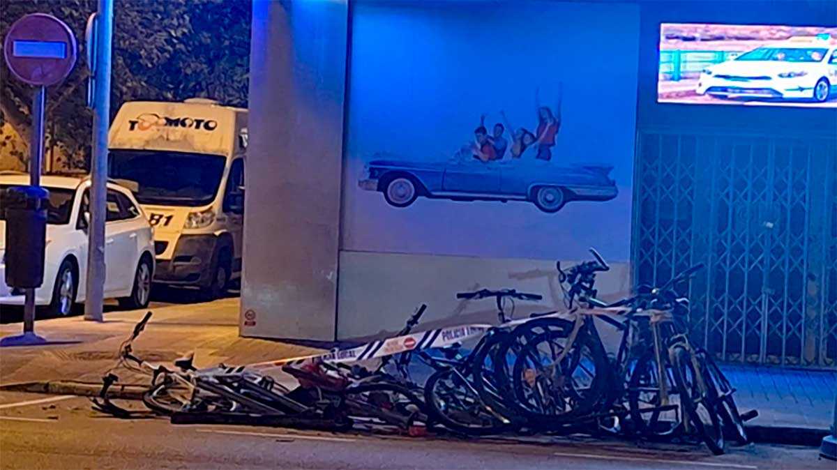 Il percute un arceau à vélos à Huesca, prend la fuite et est identifié grâce aux caméras