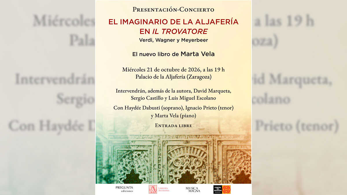 Marta Vela emmène Verdi à l’Aljafería avec un récital gratuit de la soprano Haydée Dabusti