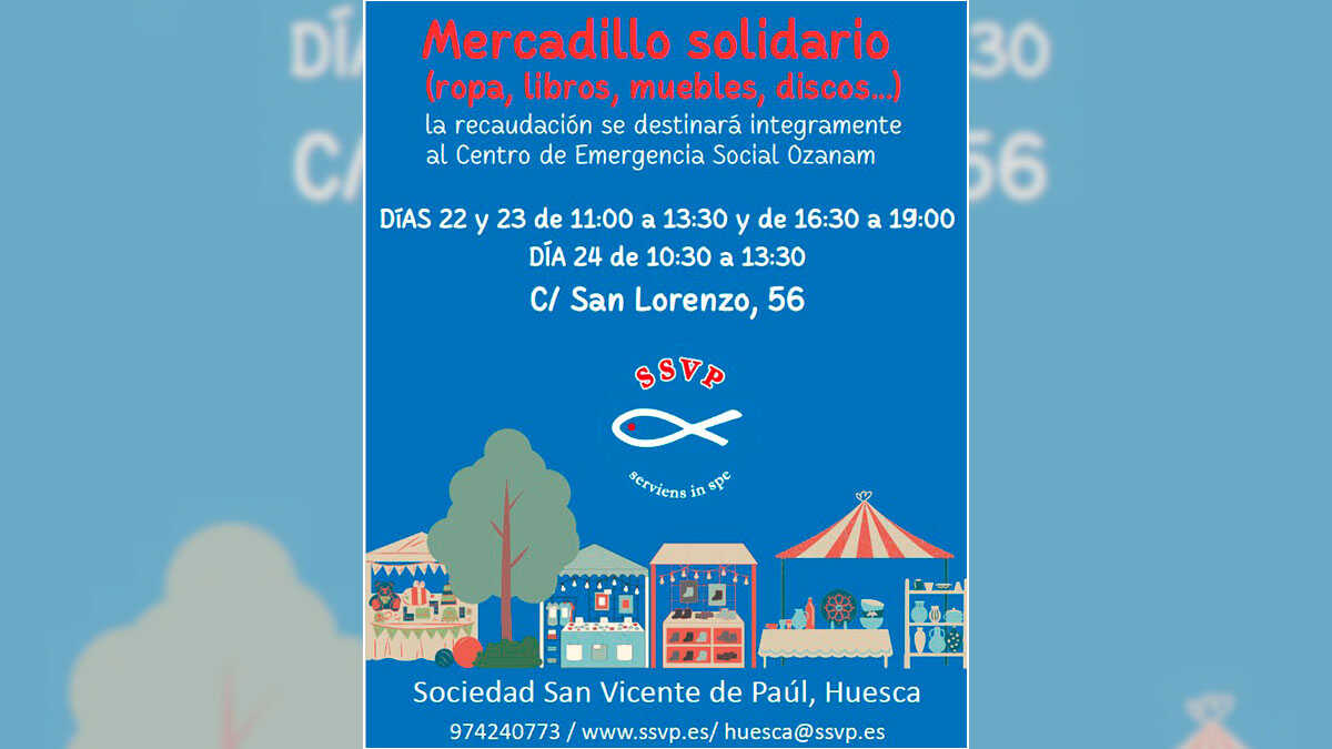 Marché solidaire Ozanam à Huesca : dates, horaires et articles proposés