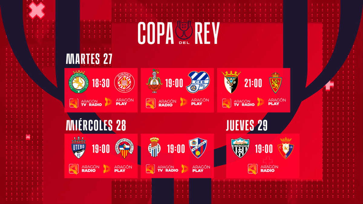La Coupe du Roi débute ce mardi sur Aragón TV, Aragón Radio et Aragón Play